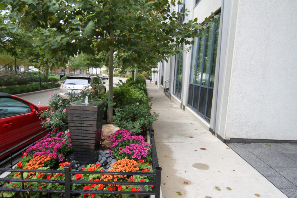 Lancaster walkway in the Fall Lancaster Condominiums