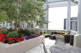 Southwest rooftop lounge area