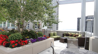 Southwest rooftop lounge area