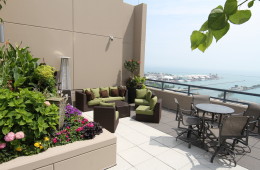 Northeast rooftop lounge area